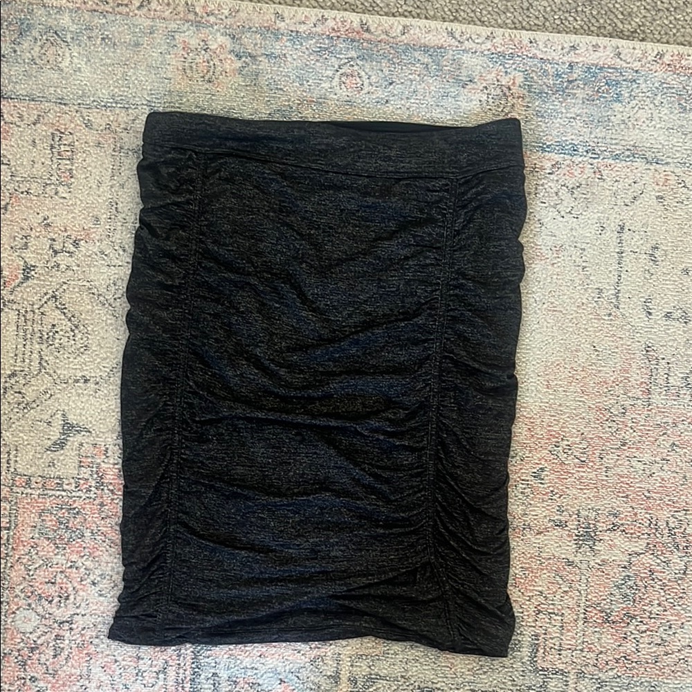 Athleta Black Ruched Pencil Top for Night Out